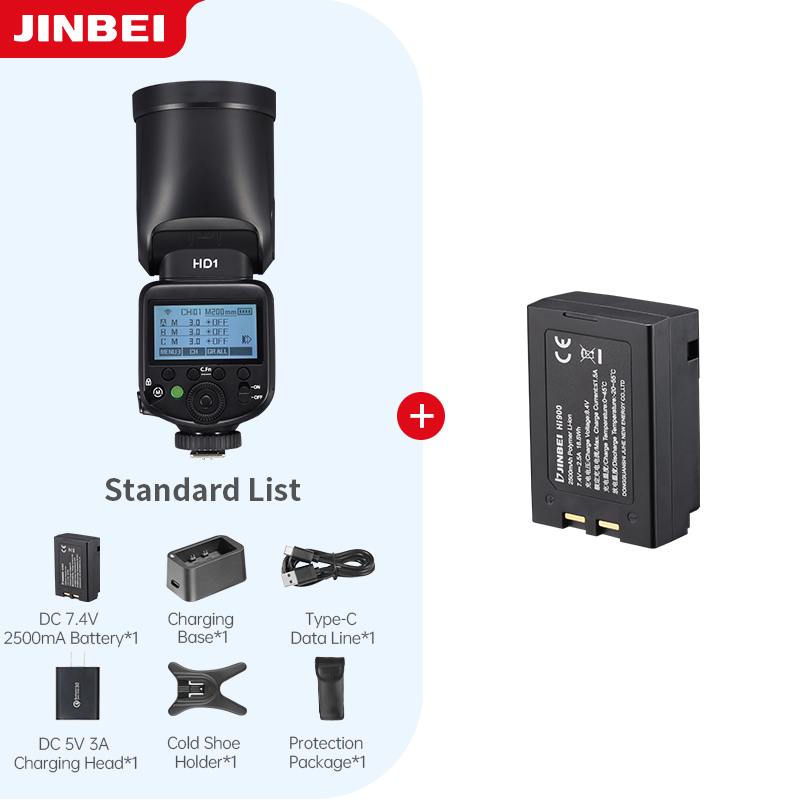 Photography Lighting Kit - ชุดไฟแฟลชกล้องถ่ายภาพกลางแจ้ง JINBEI HD-1 หัวกลม HSS Speedlite