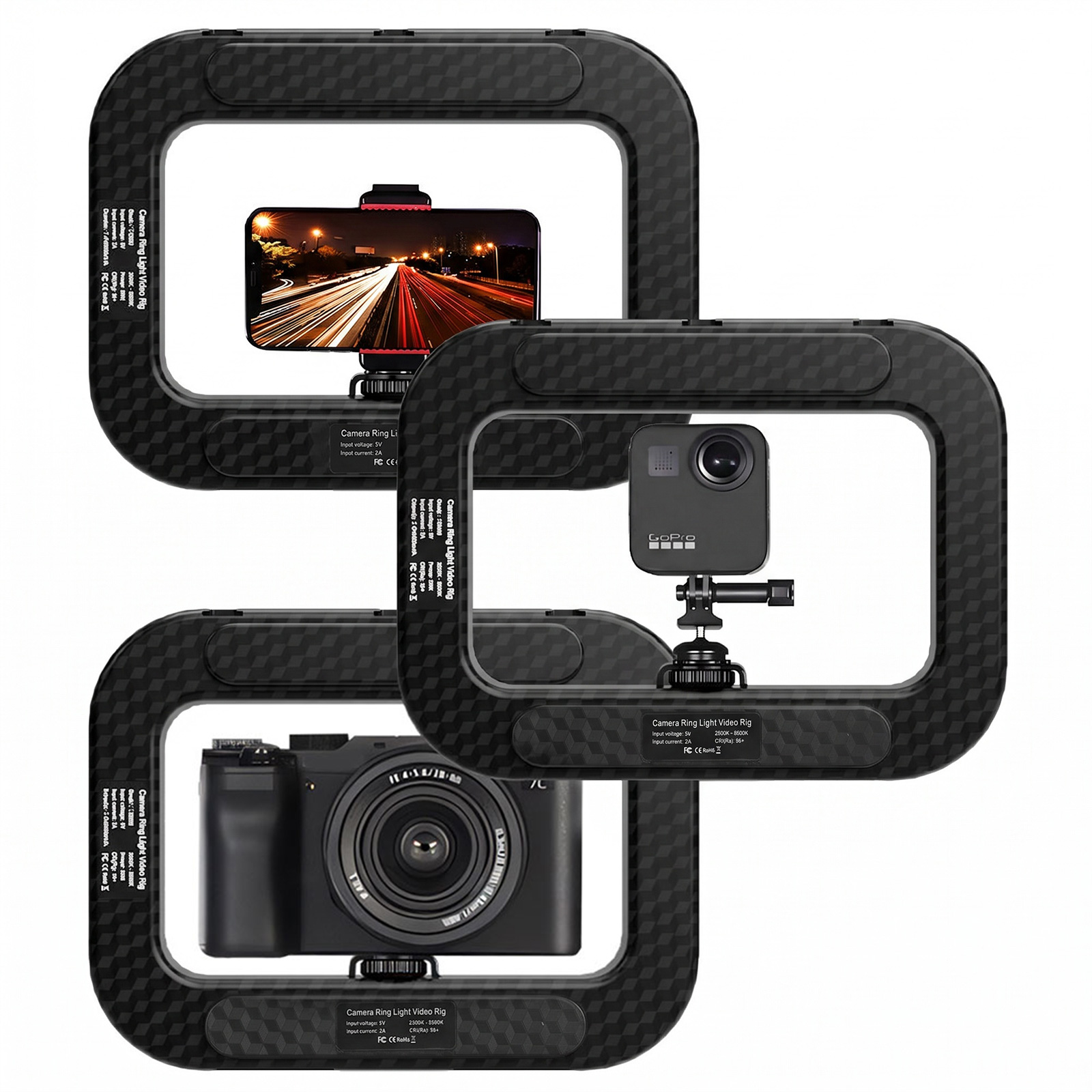 Photography Lighting Portable - ไฟเติมแสงแบบพกพาทรงสี่เหลี่ยม ไฟเซลฟี่อเนกประสงค์แบบถือมือ ปรับแสงสองสีได้ สำหรับถ่ายภาพและวิดีโอบล็อก