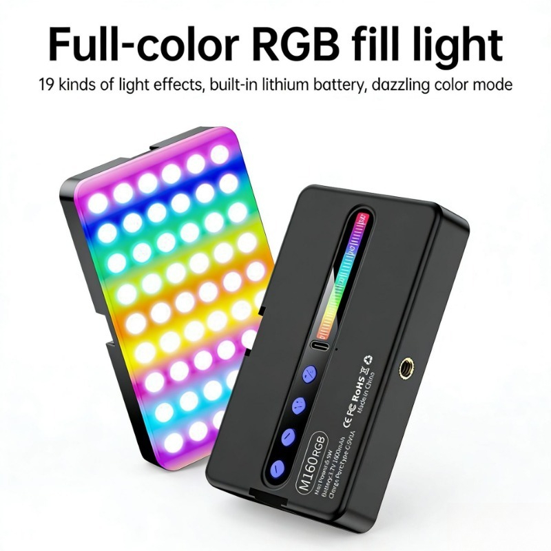 Photography Lighting Portable - ไฟเติมแสงพกพาสำหรับถ่ายภาพ ไฟ LED สีเต็มรูปแบบสำหรับเซลฟี่บนโทรศัพท์มือถือ แสงนุ่มนวล
