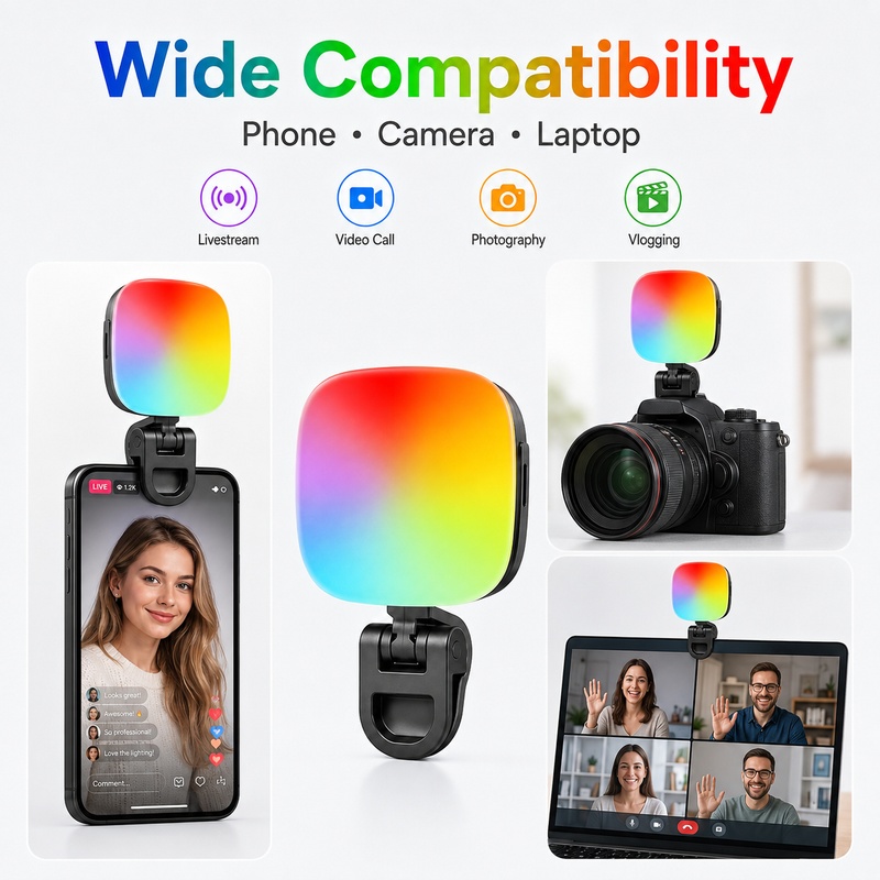 Photography Lighting For Outdoors - ไฟ LED RGB แบบพกพาสำหรับถ่ายภาพ ไฟเติมแสงแบบมือถือสำหรับกล้องโทรศัพท์ วิดีโอบล็อก