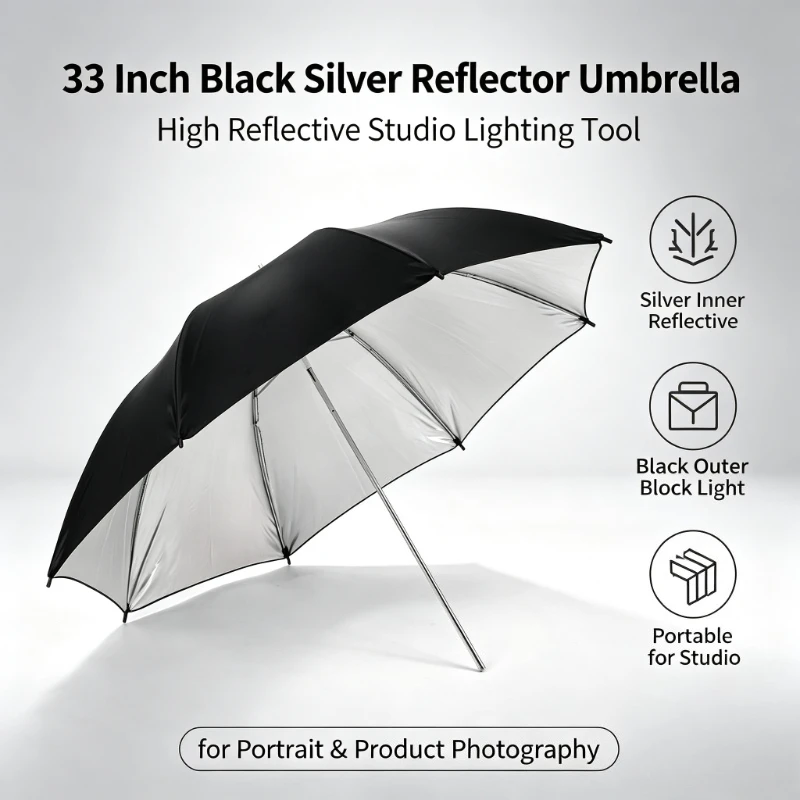 ร่มสะท้อนแสงสีดำทนทานขนาด 33 น - Photography Lighting Umbrella บทวิจารณ์และราคา
