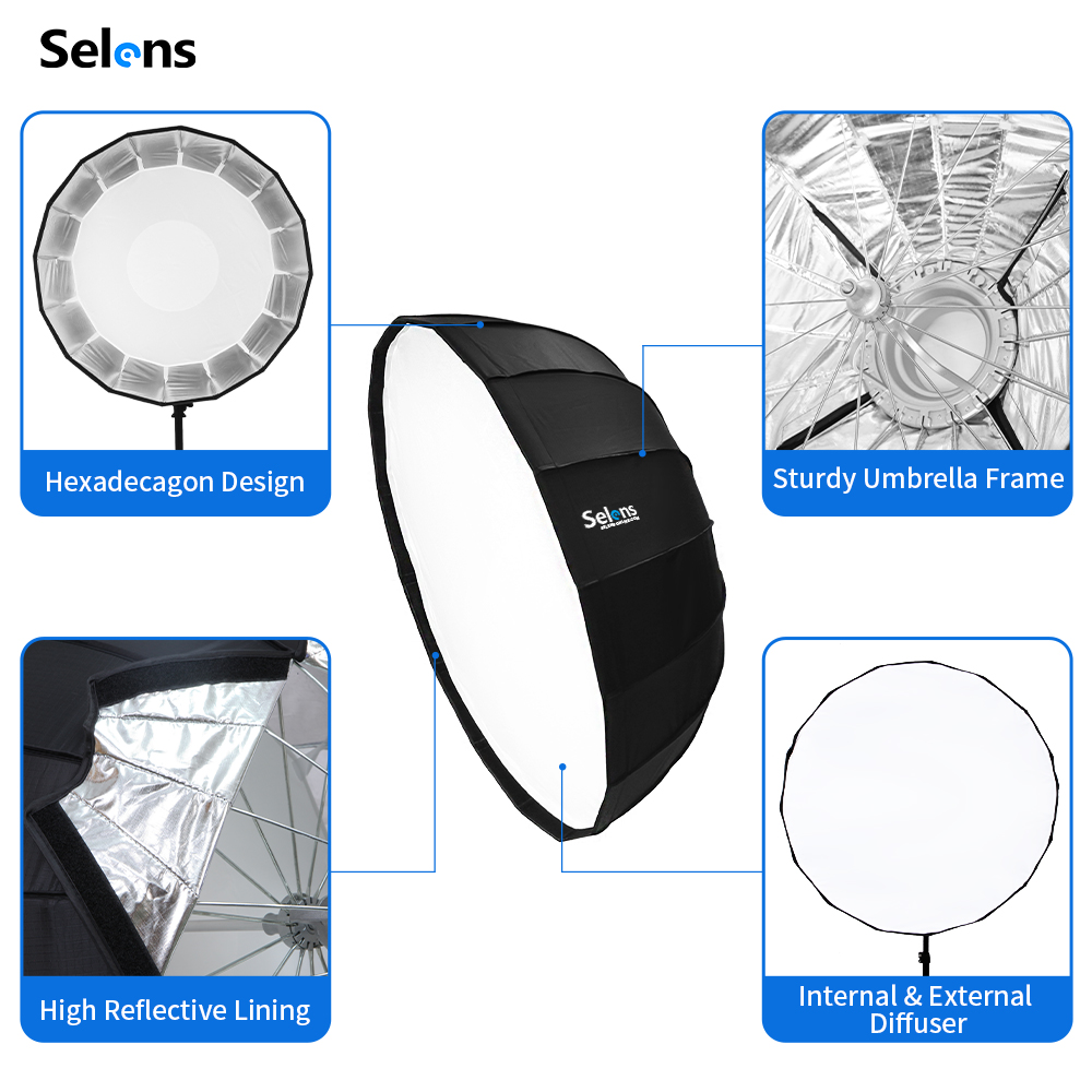 Selens 85ซม.ร่มเรดาร์ Softbox  - Photography Lighting Umbrella บทวิจารณ์และราคา