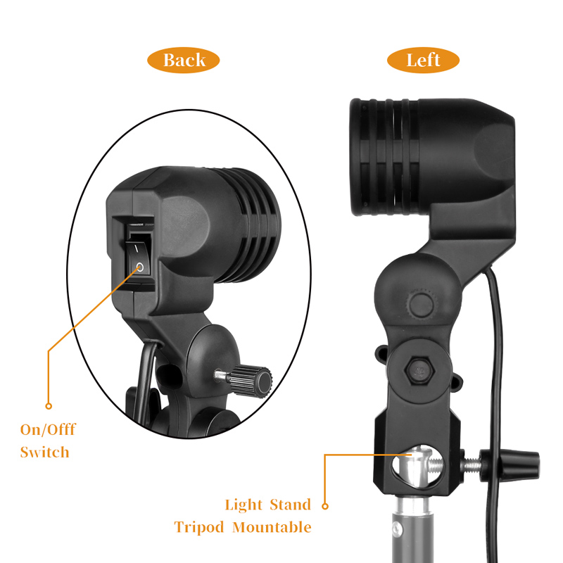 1.8M สายเคเบิลหลอดไฟขาตั้ง E26 - Photography Lighting Umbrella บทวิจารณ์และราคา
