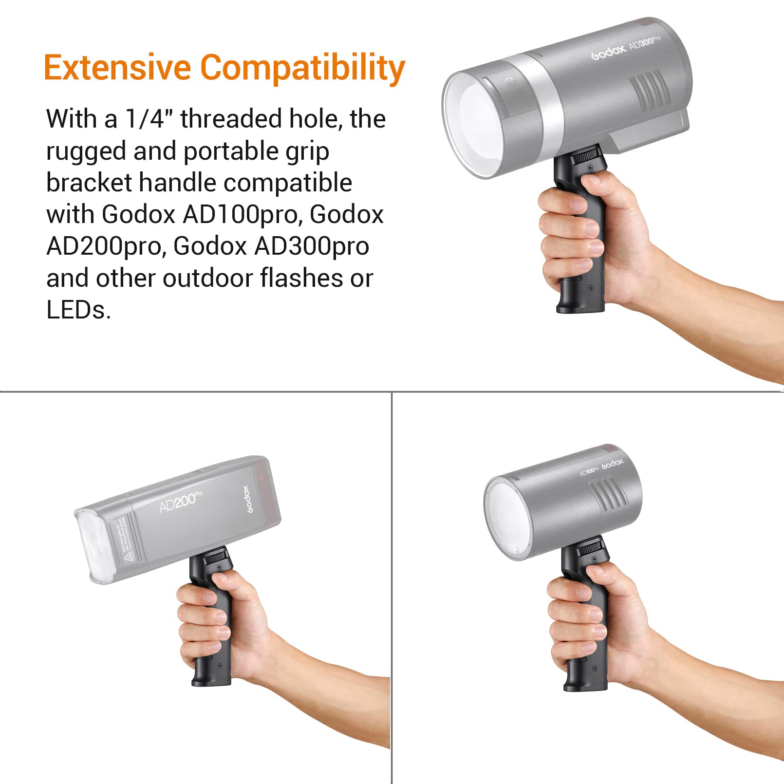 ด้ามจับแฟลช Godox FG-100 แบบพก - Photography Lighting Kit Godox บทวิจารณ์และราคา
