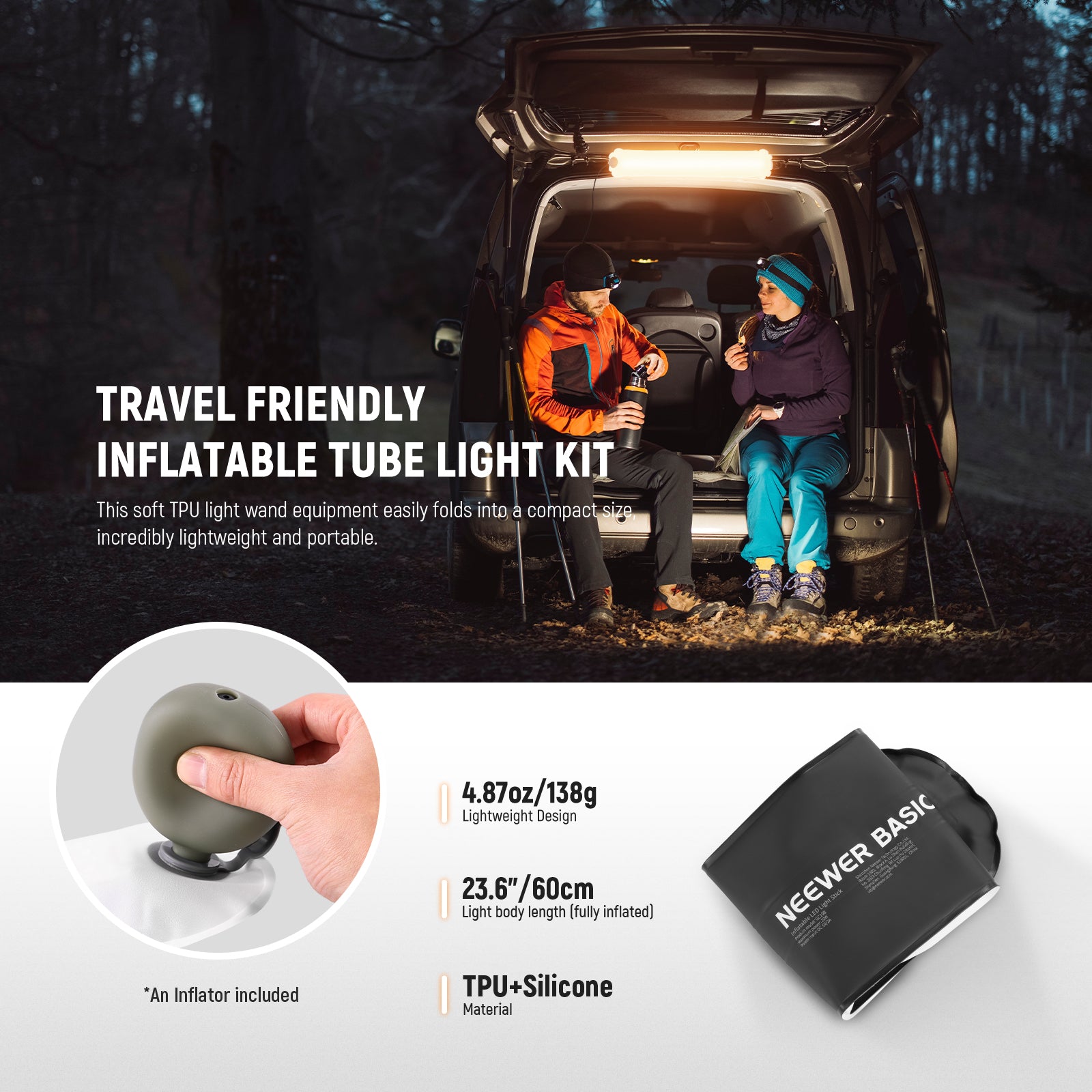 ไฟ LED พกพาแบบเป่าลม NEEWER BA - Photography Lighting For Outdoors บทวิจารณ์และราคา