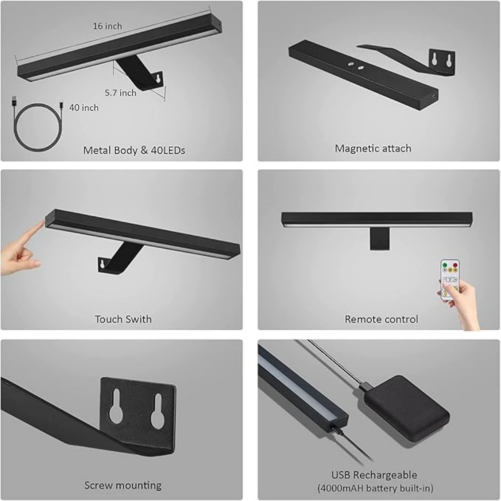 โคมไฟติดผนัง LED แบบชาร์จไฟได้ - Photography Lighting Wall บทวิจารณ์และราคา